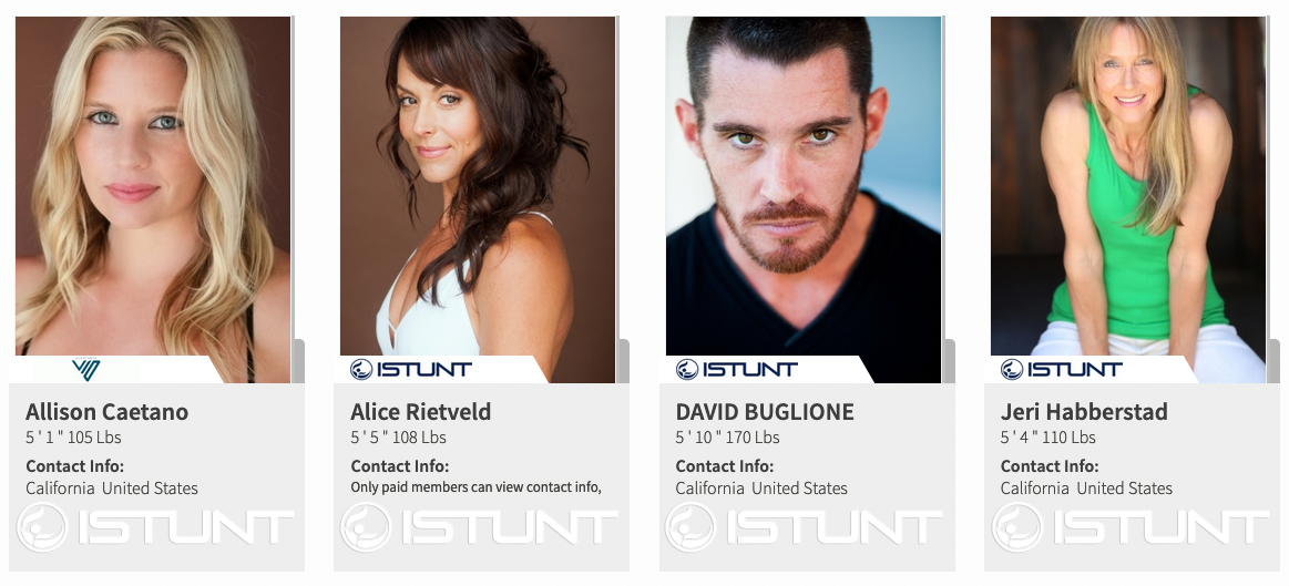 California Stuntmen, California, Stuntwomen, Allison Caetano, Alice Rietveld, David Buglione, Jeri Habberstad